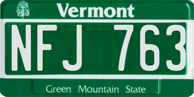 VT license plate NFJ763