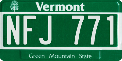 VT license plate NFJ771