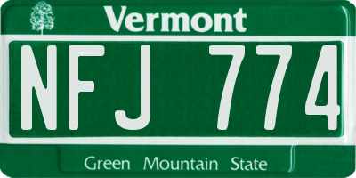VT license plate NFJ774