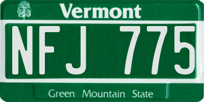 VT license plate NFJ775