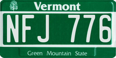 VT license plate NFJ776