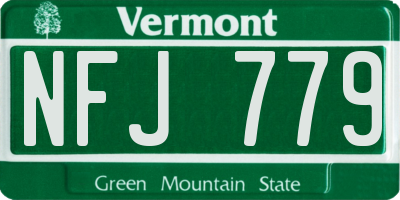 VT license plate NFJ779