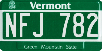 VT license plate NFJ782