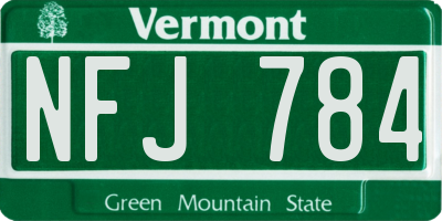 VT license plate NFJ784
