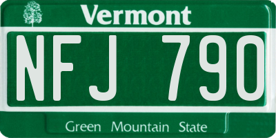 VT license plate NFJ790