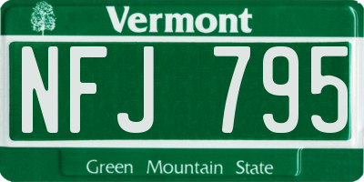 VT license plate NFJ795