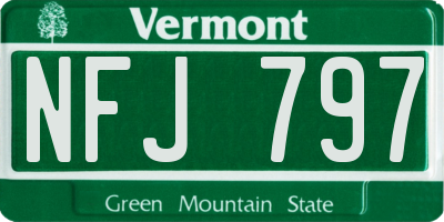 VT license plate NFJ797