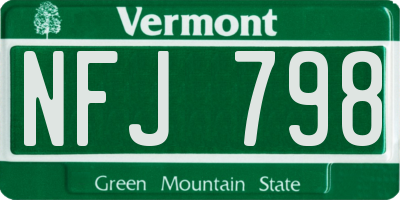 VT license plate NFJ798
