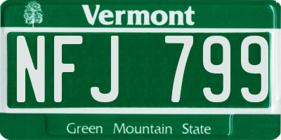 VT license plate NFJ799