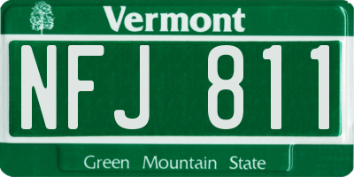 VT license plate NFJ811