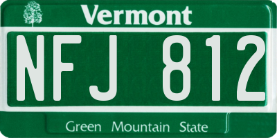 VT license plate NFJ812