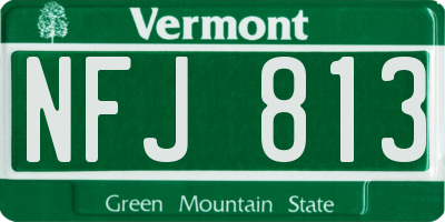 VT license plate NFJ813