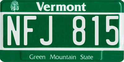 VT license plate NFJ815