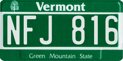VT license plate NFJ816