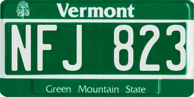 VT license plate NFJ823
