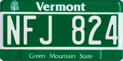 VT license plate NFJ824