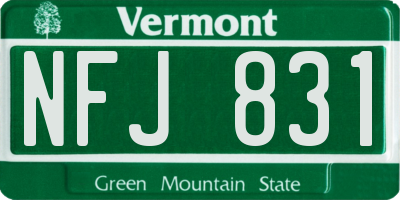 VT license plate NFJ831