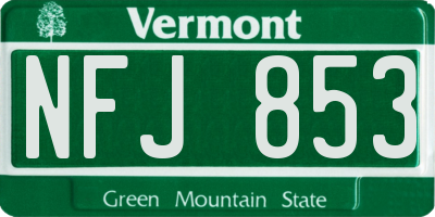 VT license plate NFJ853