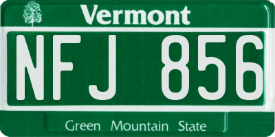 VT license plate NFJ856