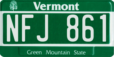 VT license plate NFJ861