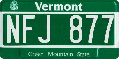 VT license plate NFJ877