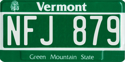 VT license plate NFJ879