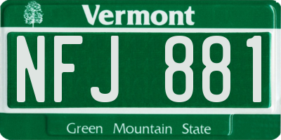 VT license plate NFJ881