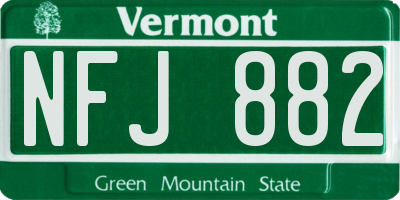 VT license plate NFJ882