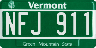 VT license plate NFJ911
