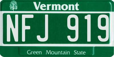 VT license plate NFJ919