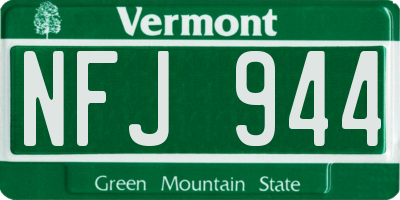 VT license plate NFJ944