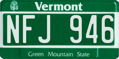 VT license plate NFJ946