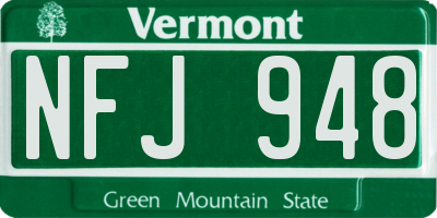 VT license plate NFJ948