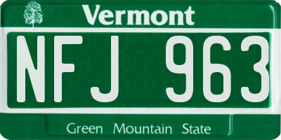 VT license plate NFJ963