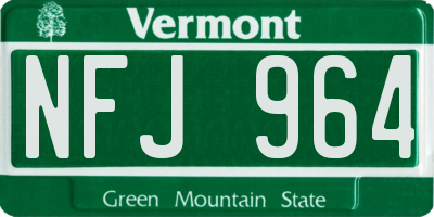 VT license plate NFJ964