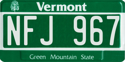 VT license plate NFJ967