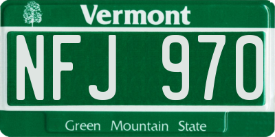 VT license plate NFJ970