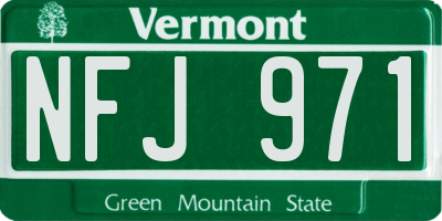 VT license plate NFJ971