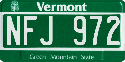VT license plate NFJ972