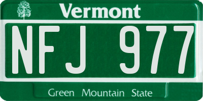 VT license plate NFJ977