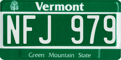 VT license plate NFJ979