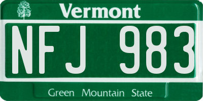 VT license plate NFJ983