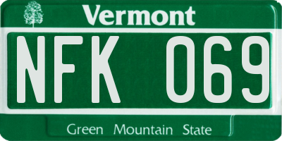 VT license plate NFK069