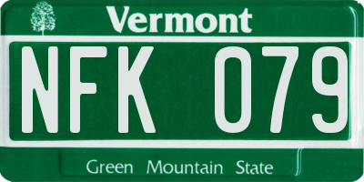 VT license plate NFK079