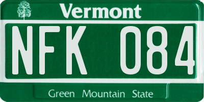 VT license plate NFK084