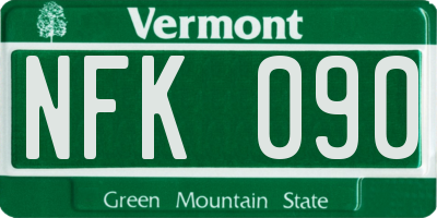 VT license plate NFK090