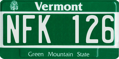 VT license plate NFK126