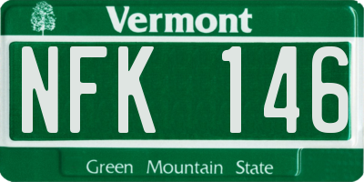 VT license plate NFK146