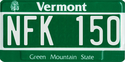 VT license plate NFK150