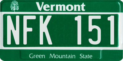 VT license plate NFK151